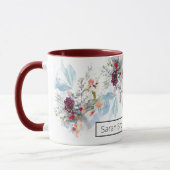 ROTES WEISS & ORANGE ELEGANTES BLUMENFELD TASSE (Links)
