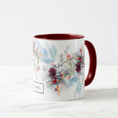 ROTES WEISS & ORANGE ELEGANTES BLUMENFELD TASSE (VorderseiteRechts)
