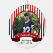 Rotes Weiß Striped in liebevoller Keramik Ornament (Links)