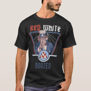 Rotes Weiß trank trinkendes Geschenk-lustiges T-Shirt