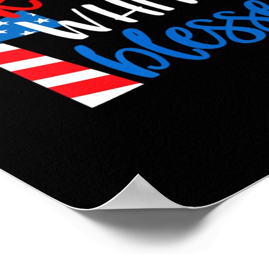 Rotes Weiß und Amp; gesegnet 4. Juli Männer Frau Poster (Ecke)