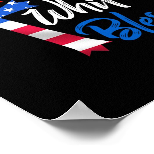 Rotes Weiß und Amp; gesegnet 4. Juli Männer Frau Poster (Ecke)