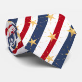 Rotes Weiß und Blau 2 Gold Star gesprungen Krawatte (Gerollt)