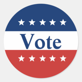 Rotes Weiß und Blau mit Sternen Patriotisch wählen Runder Aufkleber