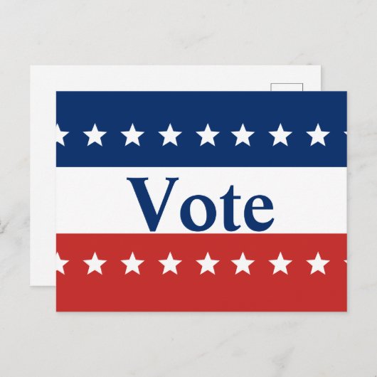Rotes Weiß und Blau mit Sternen wählen Postkarte (Vorne/Hinten)
