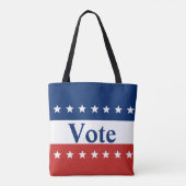 Rotes Weiß und Blau mit Sternen wählen Tasche (Rückseite)