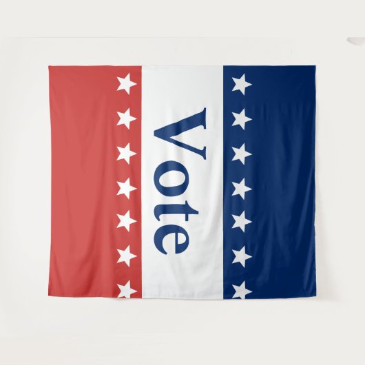 Rotes Weiß und Blau wählen (mit Sternen) Wandteppich (Vorderseite (Horizontal))