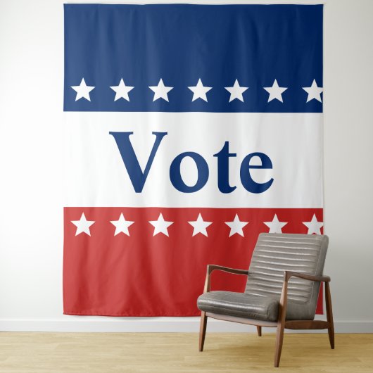 Rotes Weiß und Blau wählen (mit Sternen) Wandteppich (Beispiel)