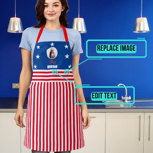 Rotes Weiß und Blau zum Unabhängigkeitstag Schürze