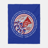 Rotes Weiß und blaue Cheerleading Fleecedecke (Vorderseite)