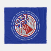 Rotes Weiß und blaue Cheerleading Fleecedecke (Vorderseite (Horizontal))