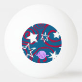 Rotes Weiß und blaue Steine Pink Pong Ball Tischtennisball (Vorderseite)