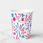 Rotes Weiß und Blauer Little Firecracker Geburtsta Pappbecher (Rechts)