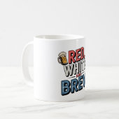 Rotes Weiß und Braubäume Kunst Kaffeetasse (Vorderseite Links)