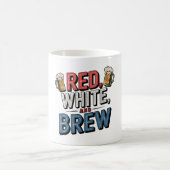 Rotes Weiß und Braubäume Kunst Kaffeetasse (Mittel)