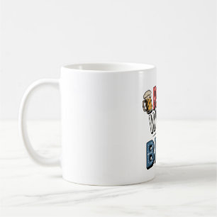 Rotes Weiß und Braubäume Kunst Kaffeetasse
