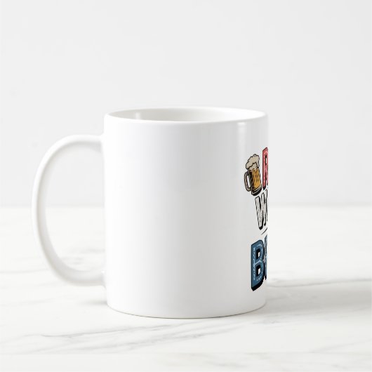 Rotes Weiß und Braubäume Kunst Kaffeetasse (Links)