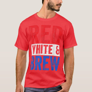 Rotes Weiß und Brauereigetränk 4. Juli T-Shirt