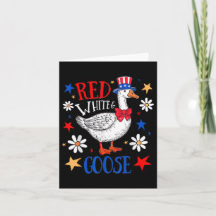Rotes Weiß und Gans 4. Juli Patriotische Gans in Karte