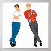 Rotes Weiß und Royal Blue Book Art Poster (Vorne)