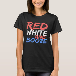 Rotes Weiß und Stiefel Getränk 4. Juli T-Shirt