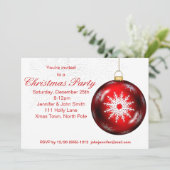 Rotes Weiß Vintag Elegantes Party Einladung (Stehend Vorderseite)