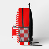 Rotes Weiß Vintag kariert und gestreift Bedruckter Rucksack (Rechts)