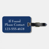 Rotes weiße und blaue Streifen-Monogramm Gepäckanhänger (Rückseite horizontal)