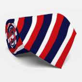Rotes weiße und blaue Streifen-Muster Krawatte (Gerollt)