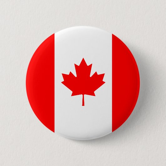 Rotes Weißes Ahornblatt Kanada Flagge Button (Vorderseite)