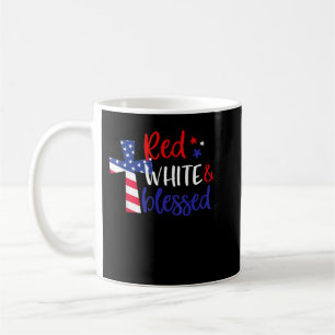 Rotes Weißes Amerikanisches Jesus-Kreuz Christlich Kaffeetasse