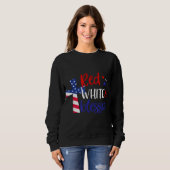 Rotes Weißes Amerikanisches Jesus-Kreuz Christlich Sweatshirt (Vorne ganz)