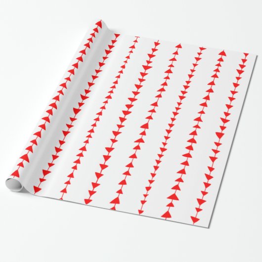 Rotes weißes aztekisches Pfeil-Muster Geschenkpapier (Ungerollt)