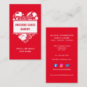 Rotes Weißes Bäckereigebäck Gebäck Koch Konditorei Visitenkarte (Vorne/Hinten)