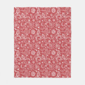 Rotes weißes Batik-Boho-Muster Fleecedecke (Vorderseite)