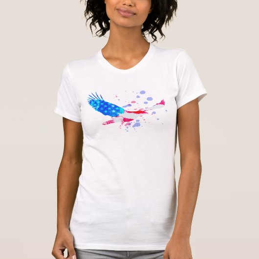 Rotes weißes Blau *~* Eagle-amerikanische Flagge T-Shirt (Vorderseite)