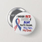 Rotes weißes Blau für meinen Vater Button (Vorne & Hinten)