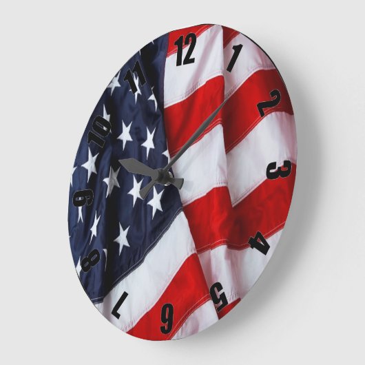 Rotes weißes blaues amerikanische große wanduhr (Winkel)