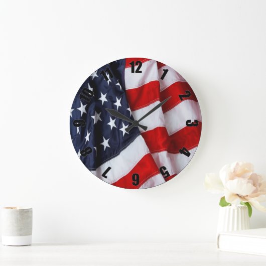 Rotes weißes blaues amerikanische große wanduhr (Zuhause)