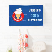 Rotes weißes blaues Eiscreme-Pool-Party scherzt Banner (Insitu)