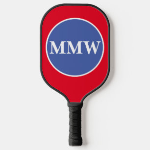 Rotes weißes blaues Monogramm Pickleball-Paddel Pickleball Schläger