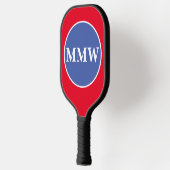 Rotes weißes blaues Monogramm Pickleball-Paddel Pickleball Schläger (Links)