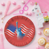 Rotes weißes blaues Papier Pappteller (Party)