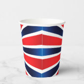 Rotes weißes blaues Radialmuster Pappbecher (Rechts)