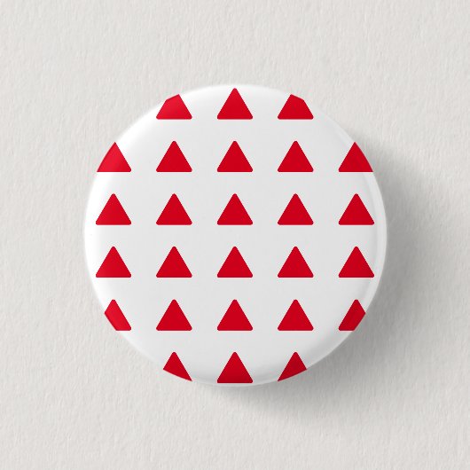Rotes, weißes Dreieck Muster Modernes Kunstwerk Button (Vorderseite)