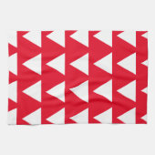 Rotes, weißes Dreieck Muster Modernes Kunstwerk Geschirrtuch (Horizontal)