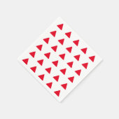 Rotes, weißes Dreieck Muster Modernes Kunstwerk Serviette (Ecke)