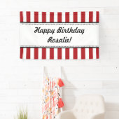 Rotes weißes Geburtstagsbanner Streifen Banner (Insitu)