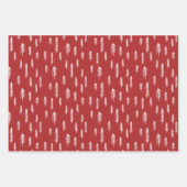 Rotes Weißes, gemischtes, rustikales Muster, Karie Geschenkpapier Set (Vorderseite 3)