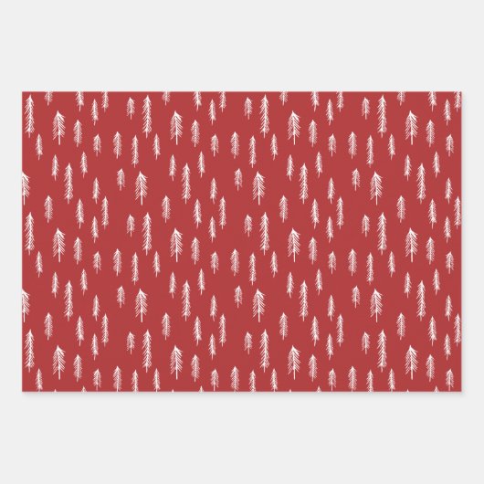 Rotes Weißes, gemischtes, rustikales Muster, Karie Geschenkpapier Set (Vorderseite 3)